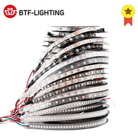1m 2m 4m 5m WS2812B Led Lights WS2812 RGB Led Strip Light Individually Addressable Led Light Strip Black/White PCB IP30/65/67 5V