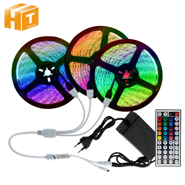 LED Strip Light RGB 2835 / 5050 5M 10M 15M RGB Color Changeable Flexible LED Light Tape + Remote Controller + 12V Power Adapter