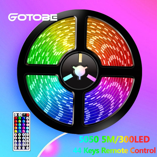 RGB 5050 Remote Control LED Strip Light DC12V 5M/10M/15M Waterproof Flexible Led Light Strip for Home Garden Decoration