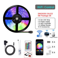 RGB 5050 Smart LED Strip WIFI Control Bluetooth Control 5M/300LED APP Remote Control 12V Waterproof Flexible Led Light Strip