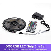5m 10m 15m WiFi LED Strip Light 5050 RGB Changeable DC12V Flexible LED Light WiFi Controller + Adapter Plug.