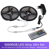 5m 10m 15m WiFi LED Strip Light 5050 RGB Changeable DC12V Flexible LED Light WiFi Controller + Adapter Plug.