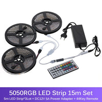 5m 10m 15m WiFi LED Strip Light 5050 RGB Changeable DC12V Flexible LED Light WiFi Controller + Adapter Plug.