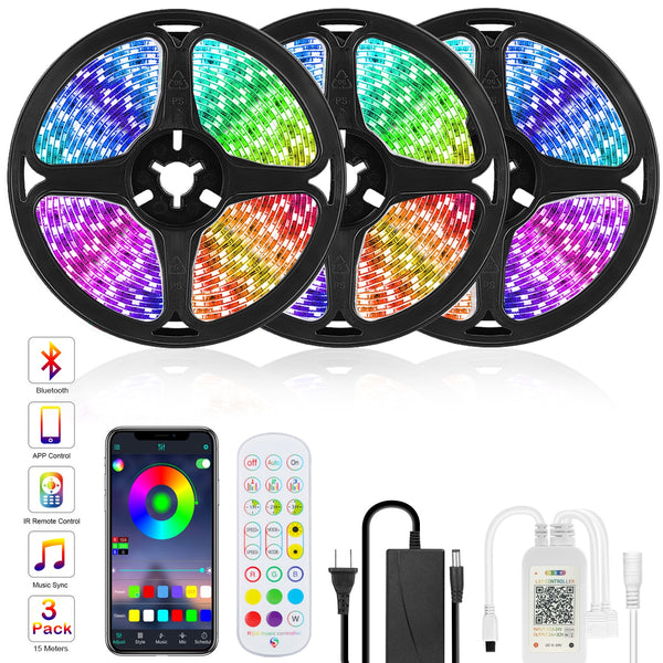 Goodland RGB LED Strip Light 12V Ribbon LED Lights Strip RGB Tape 5050 2835 Flexible Diode Tape for Room TV Backlight Bluetooth