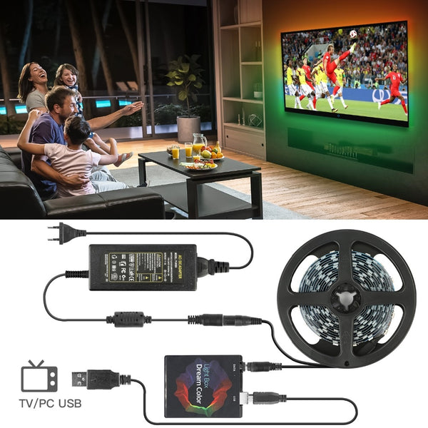 Addressable WS2812B LED Strip Ambilight Full Set USB LED Strip TV PC Back Lighting Dream Screen Computer Monitor 1/2/3/4/5m